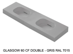 Plan double vasques système d’évacuation discret L 50 à 201 x P 40 à 51 cm, finition lisse mate, 10 couleurs, Résine Anti-bactérien Akrytan® teinté dans la masse, Livraison Offerte